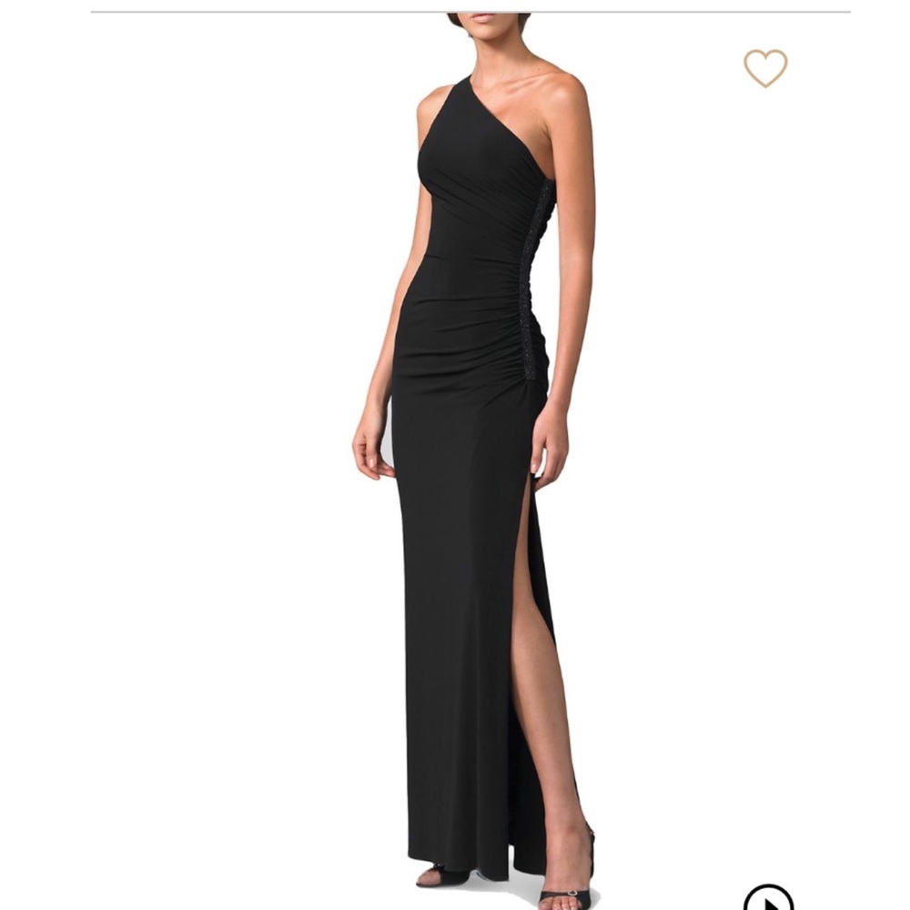 One-Shoulder Matte Jersey Beaded Gown